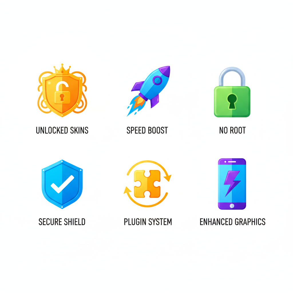 LuluBox APK features infographics.