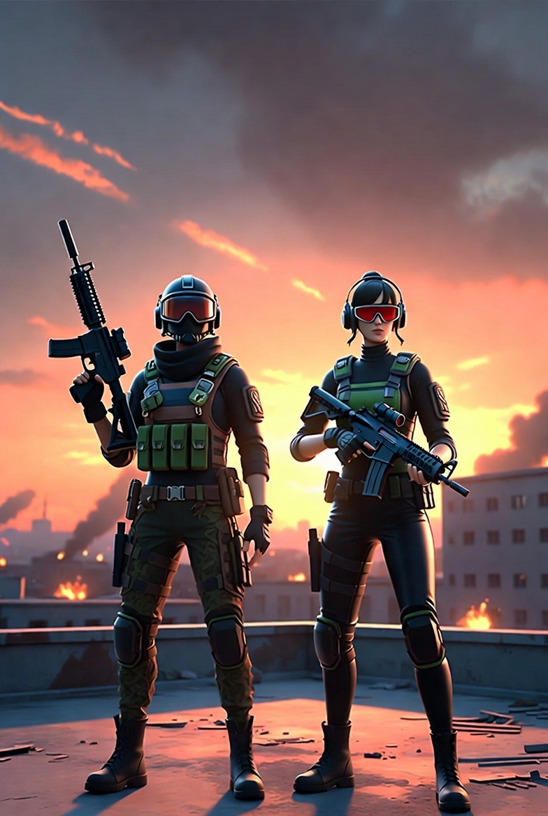 Free Fire MAX high graphics battle royale gameplay with characters and action scene