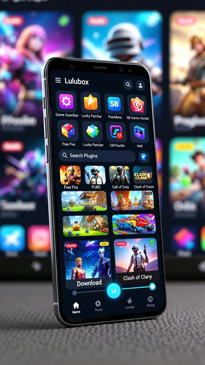 Lulubox APK gaming booster interface on Android